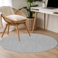 thumbnail image 5 of Grey Burlap Texture Large Area Rugs for Bedroom Living Room, Soft Non Slip Carpet Bedside Rug, Farmhouse Vintage Gray Round Floor Cover Kitchen Accent Rug 3.3' for Dining Room/Office, 5 of 9