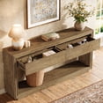 thumbnail image 3 of Finmind Console Table with 2 Drawers, 63 inch Farmhouse Entryway Table with Storage for Living Room, Hallway, Brown, 3 of 8