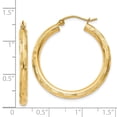 thumbnail image 4 of Real 14kt Yellow Gold Diamond-cut Hoop Earrings; for Adults and Teens; for Women and Men, 4 of 4