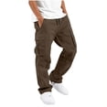thumbnail image 2 of Qunyiney Open Bottom Sweatpants for Boys Athletic Cotton with Pockets Cargo Pants Drawstring Elastic Waist Solid for School and Play Loose Fit Sweatpants Size 5-6years, 2 of 8
