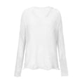 thumbnail image 5 of CFMIURAN Women's Hollow Out Fishnet Knit Hooded Sweater Tops V Neck Long Sleeve Loose Oversized Casual Cover Up Solid Color Lightweight Crochet Pullover Blouses(White, 3XL), 5 of 8