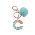 thumbnail image 1 of Flmtop Letter Pendant Plush Ball Key Chain Resin Sequin Buckle Keyring Holder Charm Decoration, 1 of 10
