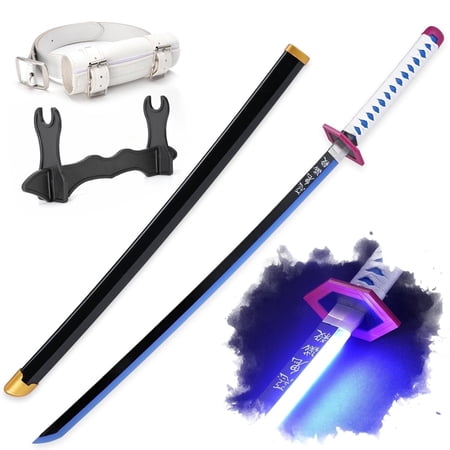 41 inches Plastic Sword Tomioka Giyuu with White Belt and Holder Stand