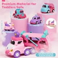 thumbnail image 5 of Toddler Girl Toys, 5-in-1 Princess Toy Cars for Girls with Lights & Music, 2 Year Old Girl Toys, Unicorn Toys, Car Carrier Truck Toy, Easter Birthday Gifts for 1 2 3 Year Old Girls, 5 of 7