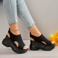 thumbnail image 2 of Wovix Women's Sandals Wedge Sandals Cushioned Thick Sole Summer Open Toe Ankle Strap Casual Strappy Slip On Footwear Indoor Outdoor Shoes, 2 of 8