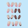 thumbnail image 4 of FCOGIN Medium Coffin, 24 Pieces, Pink, Brown, Gradient, Glitter, Acrylic False Nail, Press on Nail, 4 of 5