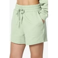 thumbnail image 6 of TheMogan Women's S~3X Cotton Terry Long Sleeve Oversized Top & Drawstring Shorts SET, 6 of 7