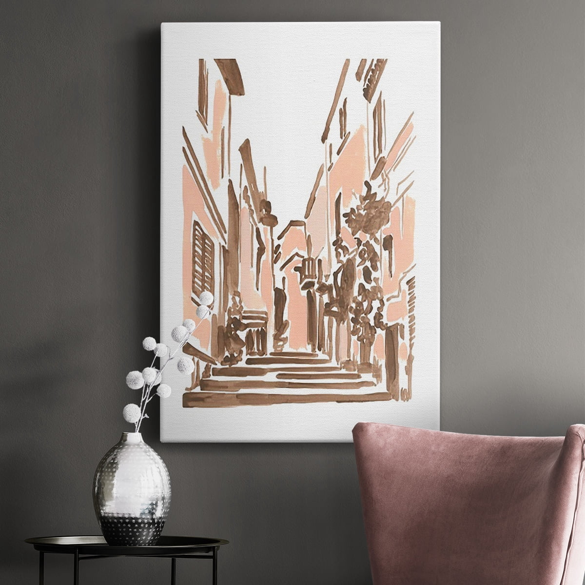Blush Architecture Study I Premium Gallery Wrapped Canvas - Ready to Hang