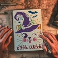 thumbnail image 5 of Cat Witch Painting Stencil 8.3x11.7inch Plastic PET Cute Cat Face Drawing Template Little Witch Stencil Witch Hat Bats Stars Spider Cobweb Template Witch Day Stencil for DIY Crafts, 5 of 7
