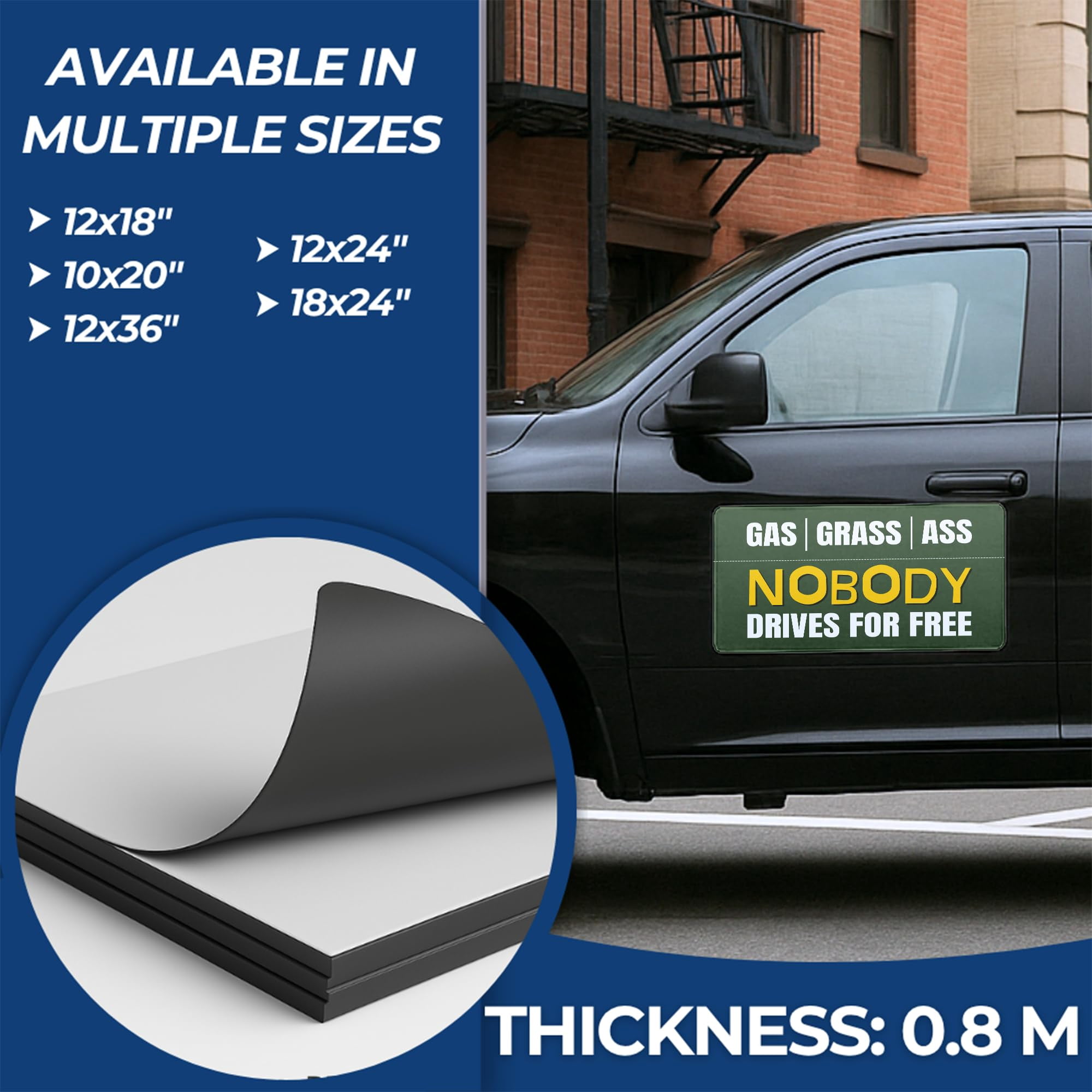 Drama Free Zone Car Magnet Sign by DC, 12"x36" flexible car magnetic sheets with adhesive backing, bumper magnet sticker for vehicles, trucks & business advertising signs, 2 PC, Made in USA