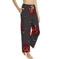 thumbnail image 2 of Sigee Red Ladybugs Print Women's Soft Pajama Pants - Breathable and Comfortable Lounge Sleep Bottoms with Elastic Waistband and Pockets-Large, 2 of 9