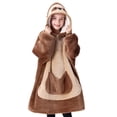 thumbnail image 1 of Sudadera con capucha Giggling Getup para niños, color marrón, con forma de perezoso, sherpa, 1 of 7