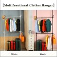 Black Heavy Duty Telescopic Garment Rack Movable DIY Design for Wall