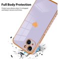 thumbnail image 3 of Compatible with iPhone 13 Case Love Heart Plating Electroplate Luxury Elegant Case Camera Protector Soft TPU Shockproof Protective Corner Back Cover iPhone 13 Case -Purple, 3 of 10
