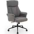 thumbnail image 2 of High Back Office Chair with Padded Arms, Ergonomic Adjustable Height 360° Swivel Linen Upholstered Desk Chair with Wheels for Home Office Study or Conference Room (Light Grey), 2 of 8