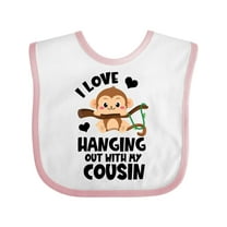 Inktastic Monkey I Love Hanging out with My Cousin Boys or Girls Baby Bib