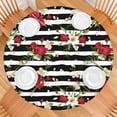 thumbnail image 2 of Pioneer Flower Floral Print Pattern Round Fitted Tablecloth with Elastic Edge,Dining Table Cover Waterproof,Outdoor Round Tablecloth for Camping,Dining,Indoor and Outdoor, 2 of 7