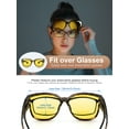 thumbnail image 3 of TINHAO Night Vision Driving Glasses Fit Over Eyeglasses for Men Women, Square Polarized Nighttime Glasses Yellow Lens, 3 of 8
