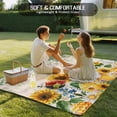 thumbnail image 4 of Sunflowers Outdoor Rug for Patio/Deck/Porch, Non-Slip Large Area Rug 6 x 9 Ft, Yellow Floral Bees Green Leaves Watercolor Indoor Outdoor Rugs Washable Area Rugs, Reversible Camping Rug Carpet Runner, 4 of 8