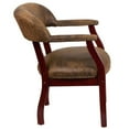 thumbnail image 3 of Bomber Jacket Brown Luxurious Conference Chair with Accent Nail Trim, 3 of 9
