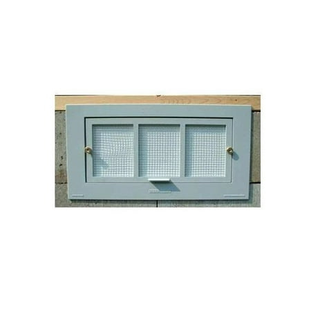Double Door Vent - Battic Door 16 in. x 8 in. Energy Efficient Foundation Vent in Grey