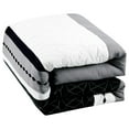 thumbnail image 2 of Luxury 7 Piece King/Cal King Comforter Set with Shams Cushions, Modern Gray Black White Geometrically-Striped Modern Pattern, Bed Cover Bed in a Bag, (22057, K., Black), 2 of 4