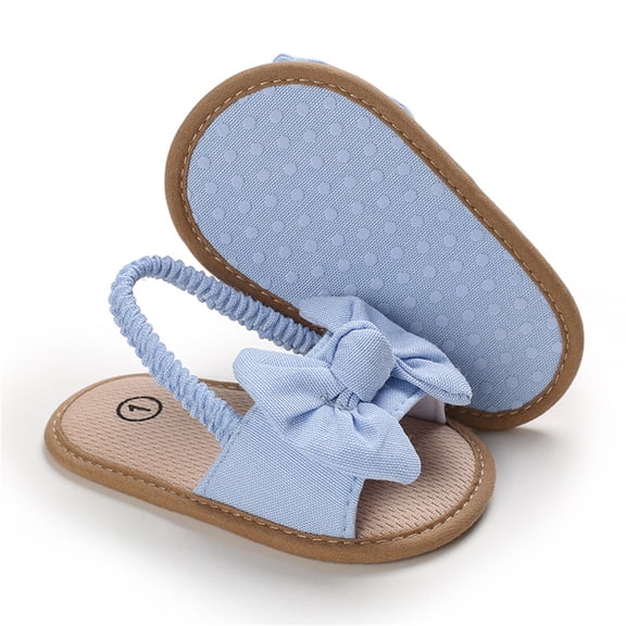 Hifoo Children Toddler Baby Girls Solid Color Bow Beach Shoes Sandals Open Toe Patchwork Prewalker Versatile Kids Footwear