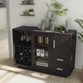 thumbnail image 3 of Furniture of America  Modern Wooden Dining Buffet with Storage Shelves and Drawers, Kitchen Sideboard Organizer for Dining Room Cappuccino Cappuccino, 3 of 5