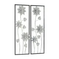 thumbnail image 6 of DecMode Gray Metal Floral Wall Decor with Black Frame (2 Count), 6 of 9