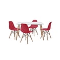 thumbnail image 1 of Comedor Alterego Rectangular Blanco con 4 Sillas Rojas, 1 of 4
