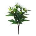 thumbnail image 2 of Artificial Impatiens Flowers, UV Resistant Faux Floral Impatiens Bouquet, Fake Floral Stems, Faux Greenery Shrubs for Outdoor Planters Garden Patio Living Room Wedding Photography Decor, White, 2 of 6