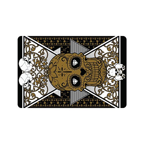 RYLABLUE Sugar Skull Non-Slip Indoor/Outdoor Doormat 23.6x15.7 inches