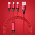 thumbnail image 2 of vAccessorize Multifunction 3 in 1 Fast Charging Cable for iPhone (Pack of 5, 3 Feet, Red), 2 of 5