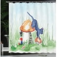 thumbnail image 4 of Ambesonne Animal Shower Curtain, Mushroom Garden Leaf, 69"Wx84"L, Multicolor, 4 of 5