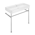thumbnail image 2 of Carre 36 Ceramic Console Sink White Basin Chrome Legs, 2 of 10