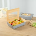 thumbnail image 3 of Cafe Vision 42 oz Gray Paper Take Out Container - Hinge Lock - 8" x 5 1/2" x 2" - 200 count box, 3 of 10