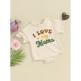 thumbnail image 3 of Bslissey Baby Boys Girls Summer Romper Short Sleeve Letter Print Jumpsuit Casual Crew Neck Bodysuit 3M 6M 12M 18M Newborn Infant Cute T-shirt, 3 of 9