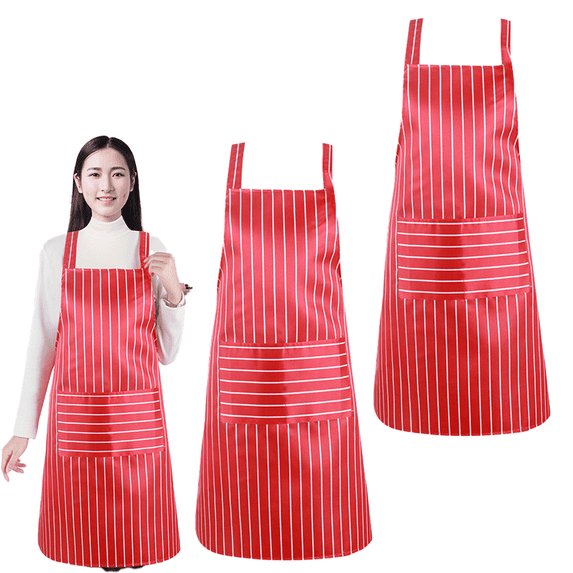 2 Pack Kitchen Cooking Aprons, Adjustable Bib Soft Chef Apron withPockets for Men Women