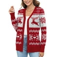 thumbnail image 6 of Uvplove Women Long Sleeve Soft Basic Knit Cardigan Sweater,Christmas Red,L,(S-3XL), 6 of 9