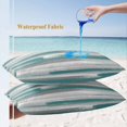 thumbnail image 4 of Lumbar Pillow Covers 20x12 Inch Set of 2, Blue Gray Stripes Waterproof Outdoor Pillow Covers, Watercolor Modern Abstract Minimalist Decorative Cushion Pillowcases for Couch, Sofa, Bed, Garden, Patio, 4 of 9
