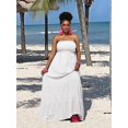 thumbnail image 3 of White Strapless Tiered Maxi Dress For Women Casual Summer Vacation Long Flowy Plus Size, 3 of 7
