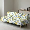 thumbnail image 2 of Xixirimido Lemon Blue Floral Pattern Stretch Armless Futon Cover Futon Slipcover Sofa Couch Cover with Elastic Bottom Sofa Bed Covers Furniture Protector Washable, 2 of 8