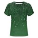 thumbnail image 5 of Camiseta de Manga Corta de las Mujeres de Cuello Redondo de Impresión Casual Top de las Señoras, Poliéster Ligero para el Hogar Diario Y Cómodo, 5 of 8
