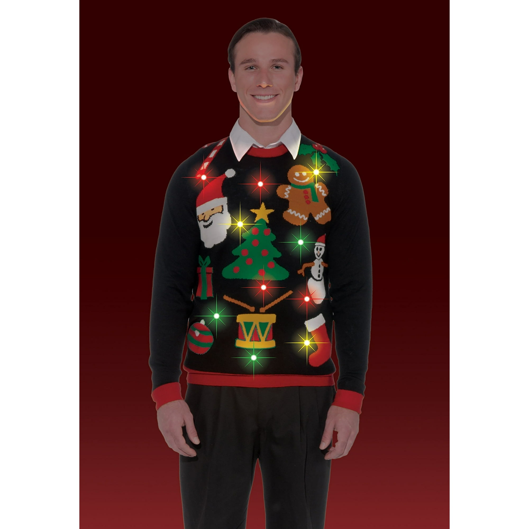 Everything Christmas Lighted Ugly Xmas Sweater Walmart