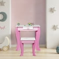 thumbnail image 2 of Topbuy 2-in-1 Kids Vanity Set Makeup Table & Chair Set for Toddlers w/Detachable Mirror Pink, 2 of 7