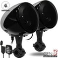 thumbnail image 3 of GoHawk AN4 All-in-One Built-in Amplifier 4" Waterproof Bluetooth Motorcycle Stereo Speakers Audio Amp System Harley ATV, 3 of 11