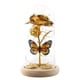 thumbnail image 1 of Fiudx Lámpara Led de Rosa, Cubierta de Vidrio Dorado, Base Hueca, Funciona con Pilas, Romántica, Regalo de San Valentín, Decoración Del Hogar, 20 X 11 X 9 Cm., 1 of 1