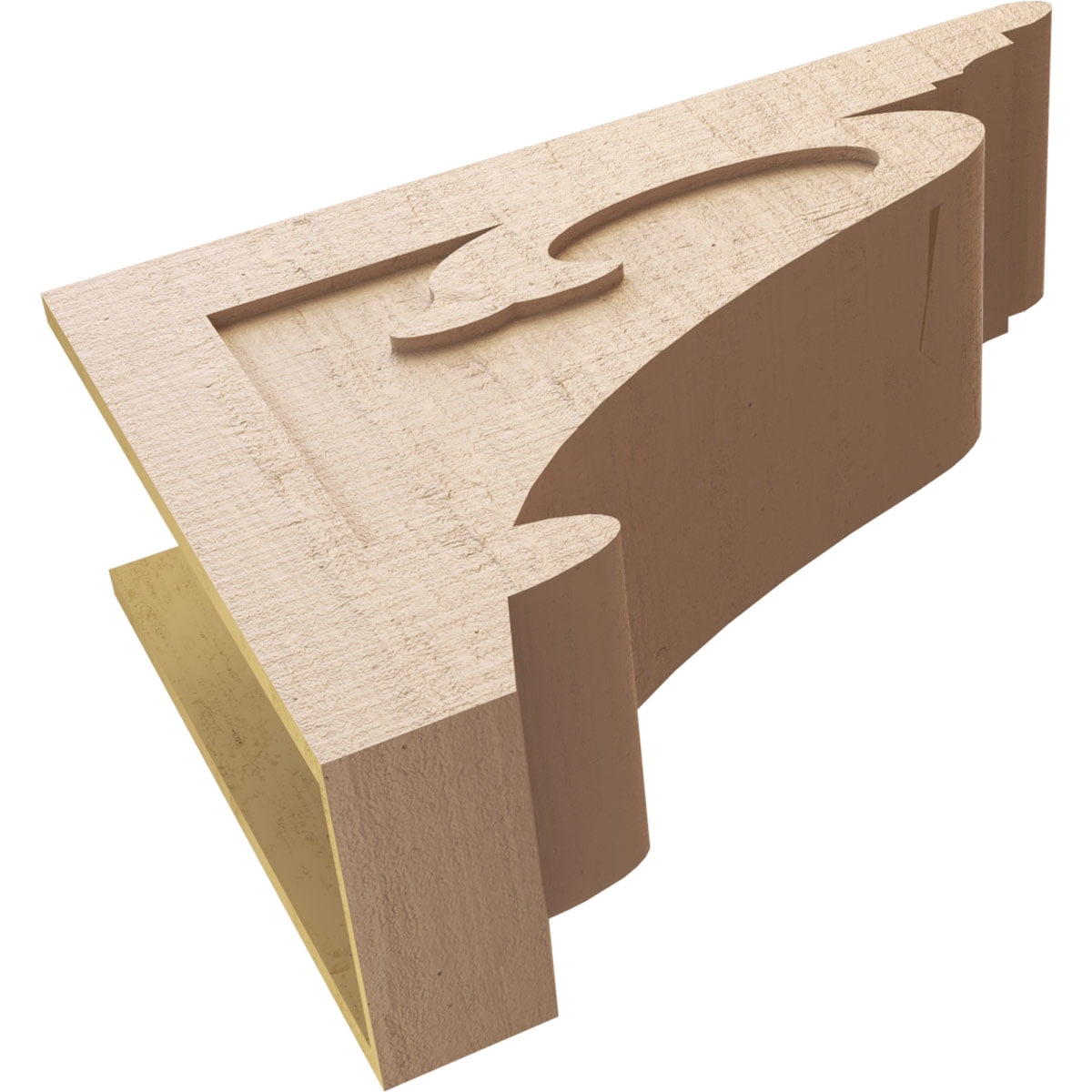 11"W x 33"D x 22"H Classic Mayflower Rough Cedar Woodgrain TimberThane Corbel, Primed Tan