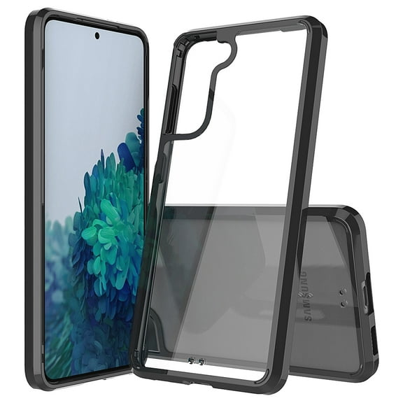 Samsung Galaxy S21 Plus (6.7") Phone Case Hybrid Transparent Clear Acrylic Back PC & TPU Protective Bumper Shock-Absorb Cover for Galaxy S21  Plus [Black]