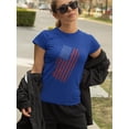 thumbnail image 2 of 4th of July Distressed Offset American Flag Women's Juniors Soft T Shirt, 2 of 5
